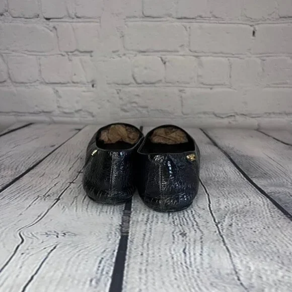Tory Burch T travel classic black crinkle patent leather ballet flat, sz 6 - Picture 4 of 6